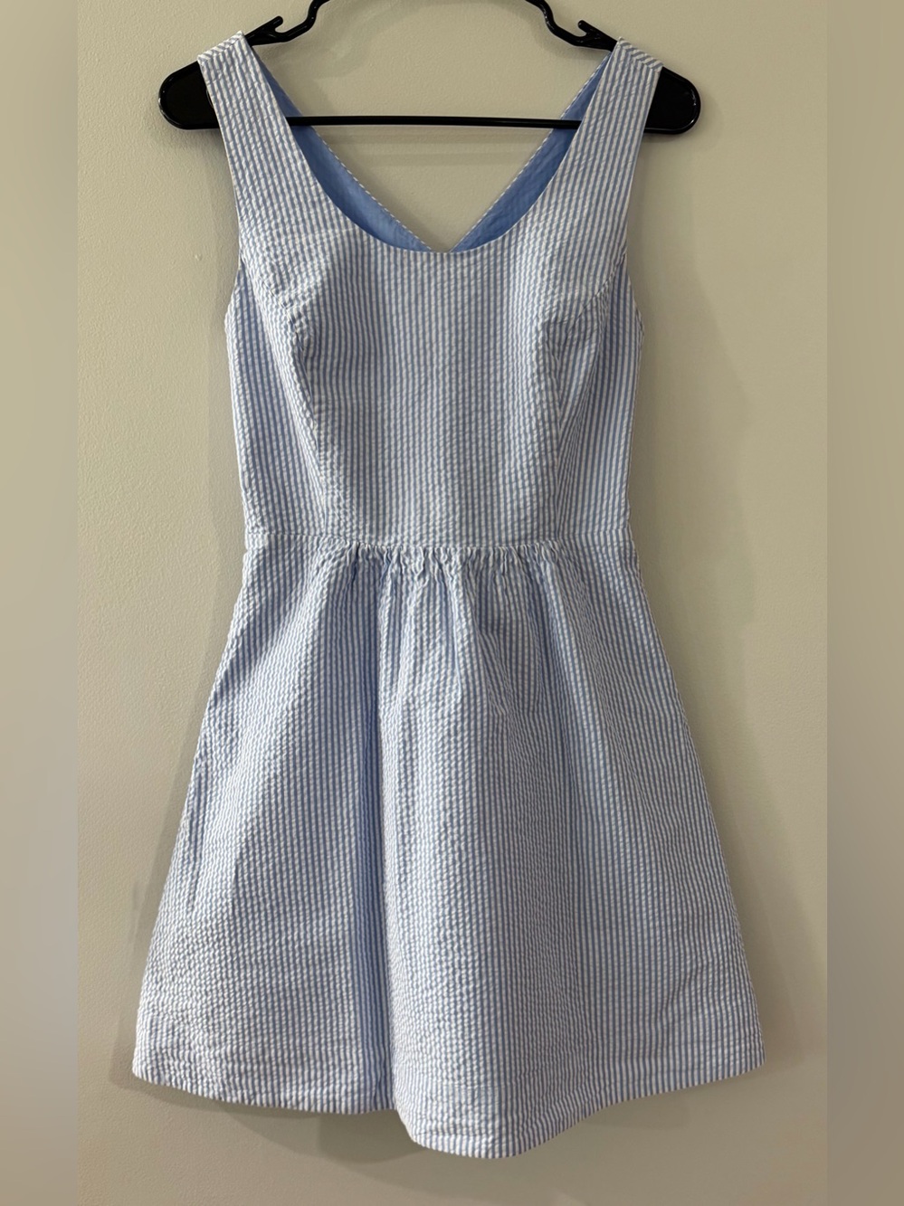 Vineyard Vines Blue & White Striped Seersucker Cotton Women's Dress Coastal Prep